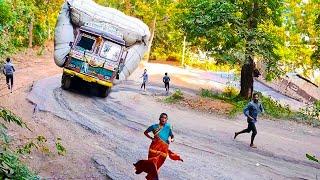 चलते ट्रक में ड्राइवर सो गया, फिर जो हुआ... CRAZY TRUCK DRIVERS