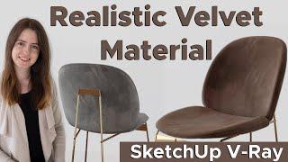 Create Realistic Velvet Material. V-Ray for SketchUp tutorial.