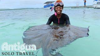 I Was TERRIFIED  - Snorkeling with Stingrays in Antigua | Solo Female Travel