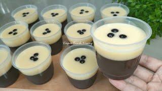 Cocok Untuk Ide Jualan Bulan Puasa dan Untuk Menu Takjil | Puding Coklat Vla Vanila