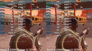 Ryzen 5 2400GE vs. Ryzen 5 2400G in 9 Games. Gaming Benchmark Test Comparison