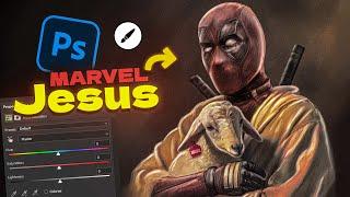 Marvel Jesus | Deadpool Digital Painting Photoshop Speed Art