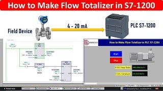 How to Make Flow Totalizer with PLC S7-1200 in TIA Portal | Flowmeter Totalizer | Siemens | PLC