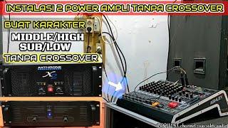 cara pasang mixer ke 2 power ampli, instalasi dan setting