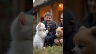 Animal family frendship!  Cat video! Animal video! Dostana song ! #hindisong #sort #viralsong#viral