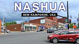 New Hampshire Walking Tour - Downtown Nashua NH 4K UHD