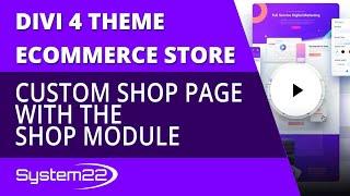 Divi 4 Ecommerce Custom Shop Page With The Shop Module 