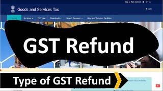 Type of GST Refund under GST | Online GST Refund Type under GST