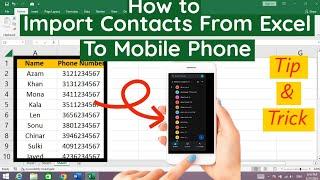 How to Import Contacts From Excel to Mobile Phone | How to Save Contacts From Excel to Android Phone