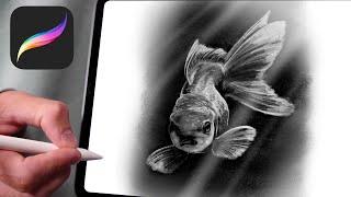 PROCREATE TUTORIAL Charcoal Fish | 226