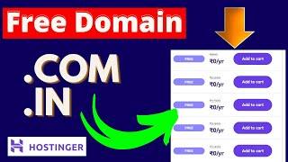 FREE .Com, .in Domain | How to Get Free Domain Name | Purchase free domain name in hostinger