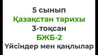 5 сынып Қазақстан тарихы 3 тоқсан БЖБ 2 Үйсіндер мен қаңлылар