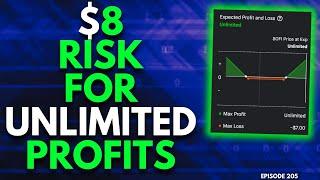 RISK $8 FOR UNLIMITED PROFITS BOTH WAYS! | TRADING OPTIONS - EP. 205