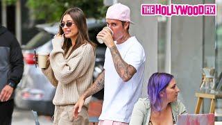 Justin Bieber Gets Mad & Yells At Paparazzi In A Pink Outfit While Grabbing Coffee With Hailey