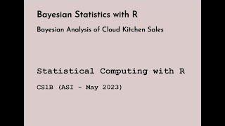 Bayesian Analysis of Cloud Kitchen Sales Using R