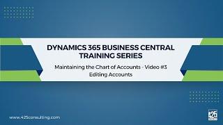 Editing the Chart of Accounts in Microsoft Dynamics 365 Business Central