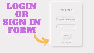How to Create Sign in or Login form using Html & Css only #html #css #login #form