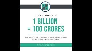 Million, Billion, Trillion (in Crores)