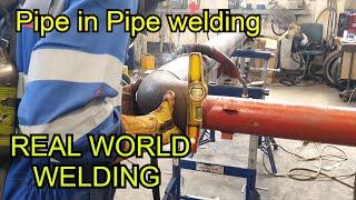 MiG Pipe Welding 3" Pipe In 5"Pipe (REAL WORLD WELDING)