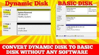 How to Convert Dynamic Disk to Basic Disk   Without any Software by TechSolution