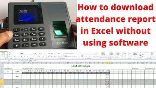 How to download attendance report in excel without software | Download Report in Pen drive | BioMax