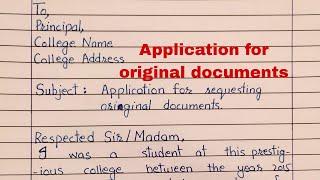 Application for return original documents from college