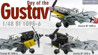 1/48 Bf 109G-6 Eduard, Tamiya, Zvezda Scale Model Aircraft Step-by-step Build Comparison