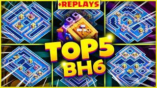 TOP 5 Best BH6 Trophy Base Links + REPLAYS 2024 | NEW BUILDER HALL 6 Base, Clash of Clans