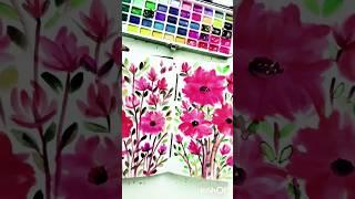 Peonies ll Watercolor Painting ll journal painting #art #aesthetic #artshorts #painting #watercolor