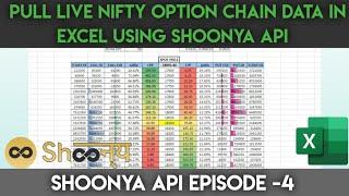 Shoonya Api - Import Live Nifty option chain in excel Episode - 4