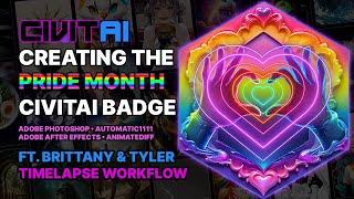 Creating the Pride Month Civitai Badge // Timelapse Workflow ft. Brittany & Tyler