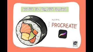 How to draw Sushi with Procreate  l  ipad Drawing  l  Digital Art