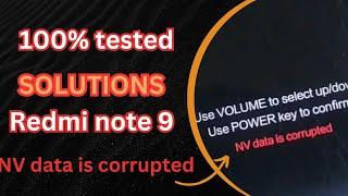 NV data is corrupted !! redmi note 9 ! 100% tested  NV data is corrupted 