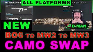 bo6 glitch: CAMO SWAP GLITCH. HOW TO SWAP MW2/MW3 CAMOS ON TO BO6 GUNS FOR BO6 SEASON 1 IN WARZONE