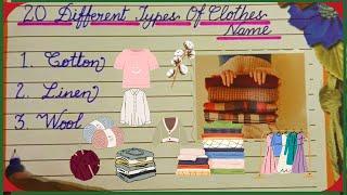 20 Diferent Types of Clothes Name | Identify 20 Unique Types of Clothing | 20 Varied Clothing Names