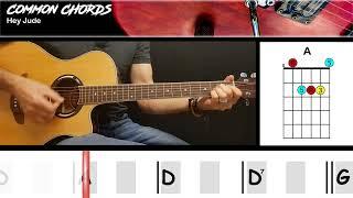 Hey Jude (ver1) - The Beatles | EASY GUITAR CHORDS | Common Chords