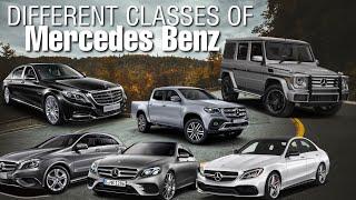 Different classes of Mercedes Benz | S class | E class | G class |