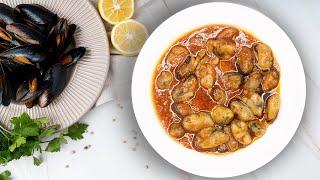 Мидии в томатном соусе. Очень вкусный рецепт приготовления мидий. Mussels recipe in Tomato Sauce
