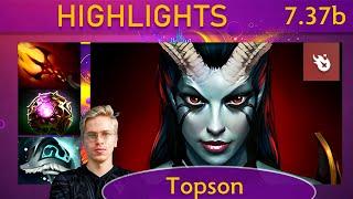 ⭐ 7.37b Topson Queen of Pain |K+A-D - 27 KP - 71%| Mid Highlights - Dota 2 Top MMR