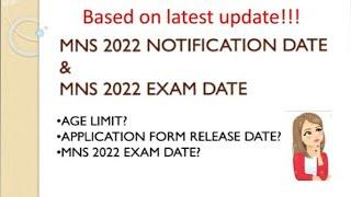 Mns 2022 Exam date and notification date | mns 2022 exam | by #mnsisaim
