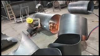 An important step in making a burner for an aluminum melting furnace——Flame Cutting by Jiecheng