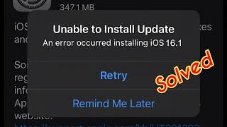 Unable to Install Update An error occurred Installing iOS .1How To Fix?