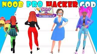 NOOB vs PRO vs HACKER vs GOD - Story of Hair Challenge Girl