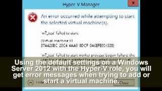 Windows Server 2012 - hyper-v error messages