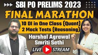 SBI PO Prelims 2023 Marathon | 10 DI in One Class | 2 Reasoning Mock Test | Harshal Sir, Smriti Mam