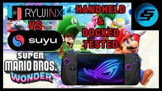 Super Mario Wonder Suyu vs Ryujinx 0.5x Resolution | Handheld & Docked | ROG Ally X