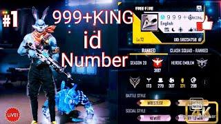 999 + King Id Number || Free Fire Id Number 999+ King || Id Number 999+ King