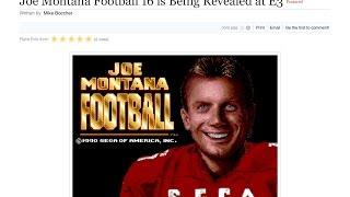 Joe Montana Football 16  Officially Being Revealed At E3 2015