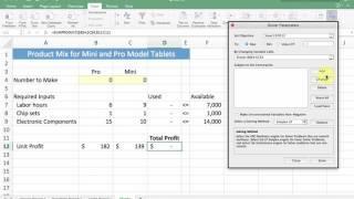 Linear Programming (LP) Optimization with Excel  Solver