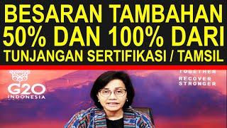 Besaran pencairan tambahan 50% dan 100% tunjangan sertifikasi guru dan tamsil update 22 Juni 2024